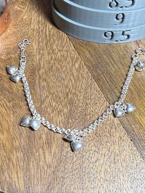 Silver Heart Charm Anklet - Women Jewelry